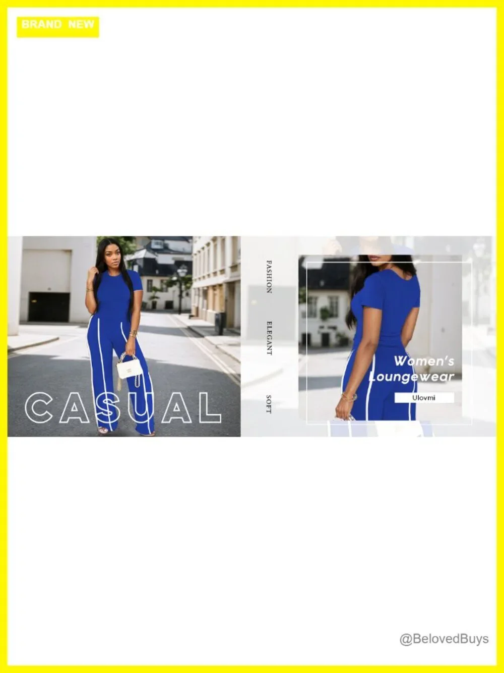 Women's Two Piece Outfit Slim Fit Top Wide Leg Pants Striped Tracksuit